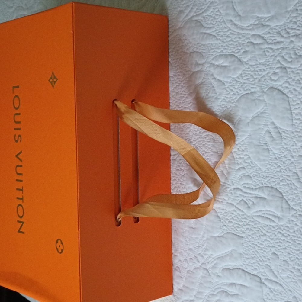Louis Vuitton Signature Orange & Gold Storage Magnetic Handles Box Large - Picture 3 of 9